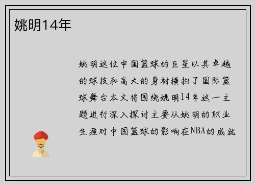 姚明14年